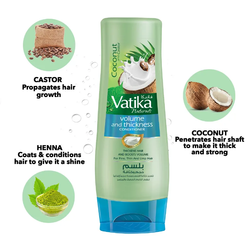 Кондиціонер для надання обʼєму волоссю 200 мл Dabur Vatika Volume and Thickness Conditioner