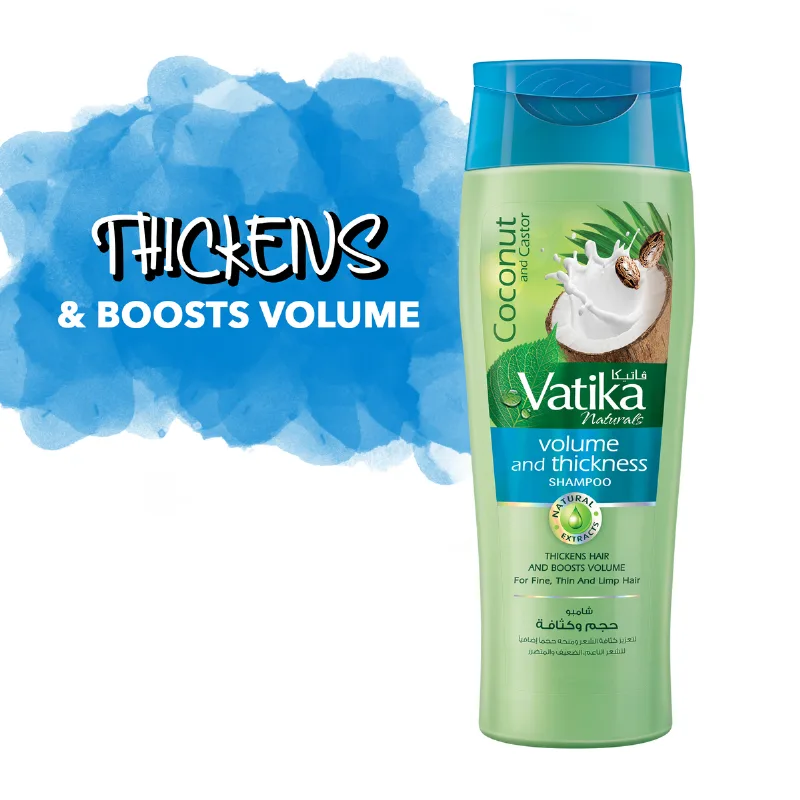 Шампунь для надання об'єму волоссю 200 мл Dabur Vatika Volume and Thickness Shampoo