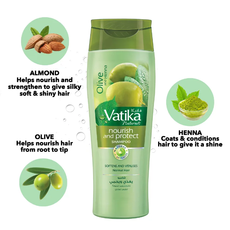 Шампунь живильний 200 мл Dabur Vatika Nourish and Protect Shampoo