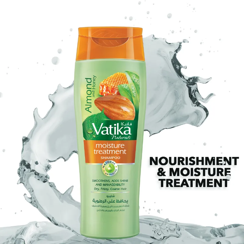 Шампунь зволожуючий із солодким мигдалем 200 мл Dabur Vatika Moisture Treatment Shampoo