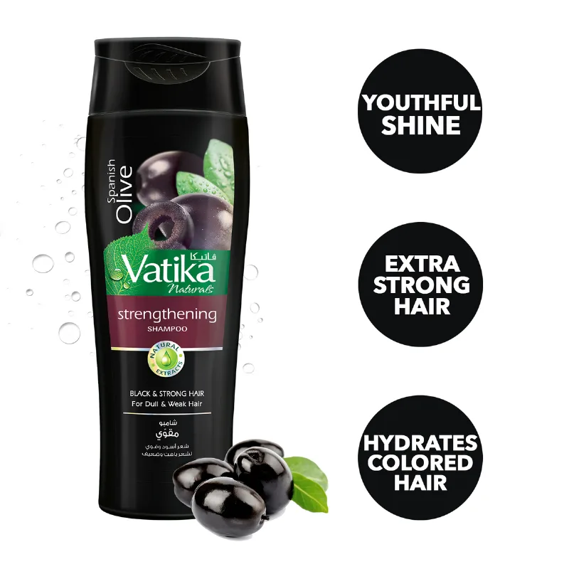 Шампунь з маслом маслин для тьмяного та слабкого волосся 200 мл Dabur Vatika Spanish Olive Strengthening Shampoo