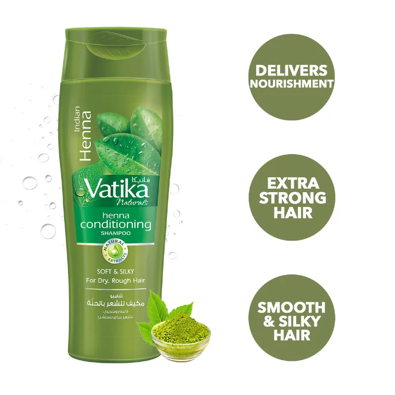 Шампунь з хною для сухого та пошкодженого волосся 200 мл Dabur Vatika Henna Shampoo Soft and Silky
