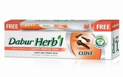 Зубна паста Гвоздика 150 г + щітка Dabur Herb'l Clove Toothpaste