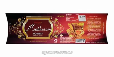 Ароматичні палички Amber 28 г Patanjali Madhuram Agarbatti Amber