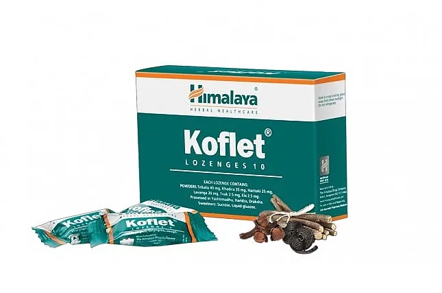 Льодяники від кашлю Кофлет 10 шт Himalaya Koflet Lozenges 10