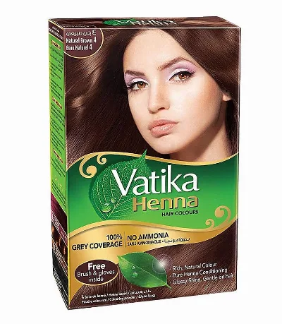 Фарба для волосся на основі порошку хни (Коричневий 4.0) 60 г Dabur Vatika Henna Hair Colours Natural Brown