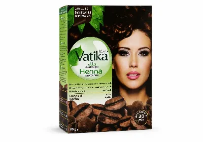 Фарба для волосся на основі порошку хни (Темно-коричневий 4.5) 60 г Dabur Vatika Henna Hair Colours Dark Brown