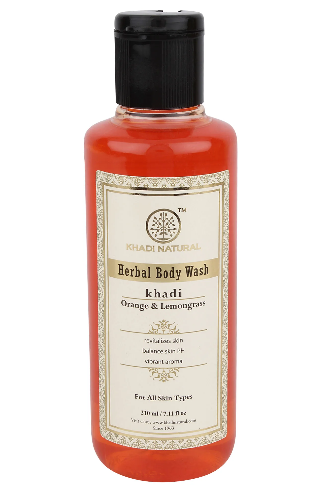 Гель для душа Апельсин і Лимонна трава 210 мл Khadi Natural Herbal Body Wash Orange and Lemonrass Citrus