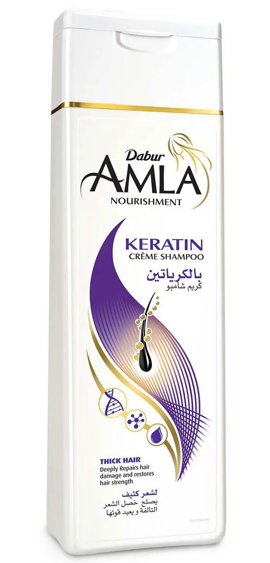 Крем-шампунь Амла з кератином для густини волосся 200 мл Dabur Amla Nourishment Keratin Cream Shampoo