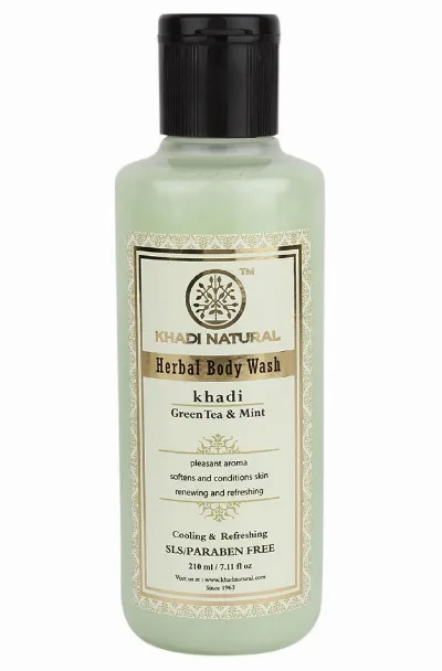 Гель для душа Зелений чай і М’ята 210 мл Khadi Natural Herbal Body Wash Green Tea and Mint