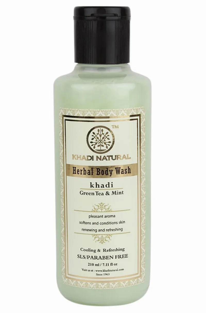 Гель для душа Зелений чай і М’ята 210 мл Khadi Natural Herbal Body Wash Green Tea and Mint