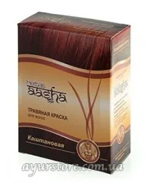 Фарба для волосся на основі хни Ааша Хербалс (каштановий) 60 г Aasha Herbals Chestnut Herbal Hair Dye