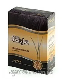 Фарба для волосся на основі хни Ааша Хербалс (чорний) 60 г Aasha Herbals Black Herbal Hair Dye