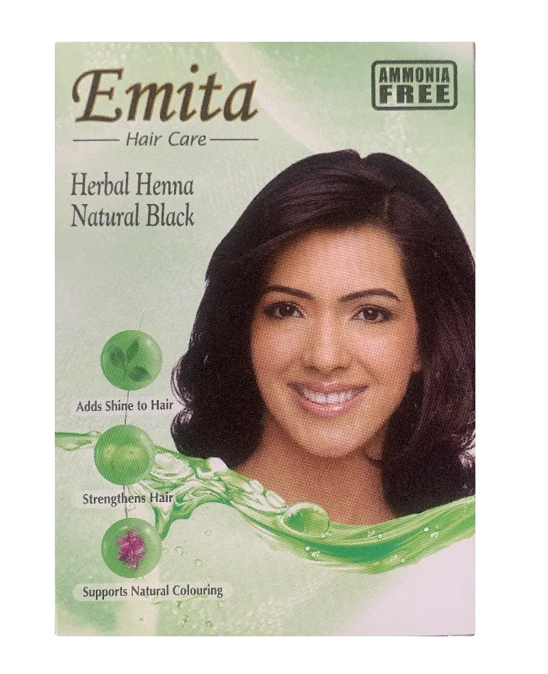 Фарба для волосся на основі хни (чорний) 60 г Emita Herbal Henna Hair Colour Natural Black