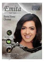 Фарба для волосся на основі хни (каштановий) 60 г Emita Herbal Henna Hair Colour Chestnut