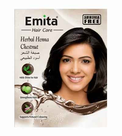 Фарба для волосся на основі хни (каштановий) 60 г Emita Herbal Henna Hair Colour Chestnut