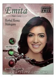 Фарба для волосся на основі хни (махагон) 60 г Emita Herbal Henna Hair Colour Mahogany
