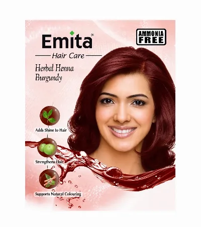 Фарба для волосся на основі хни (бургунд) 60 г Emita Herbal Henna Hair Colour Burgundy
