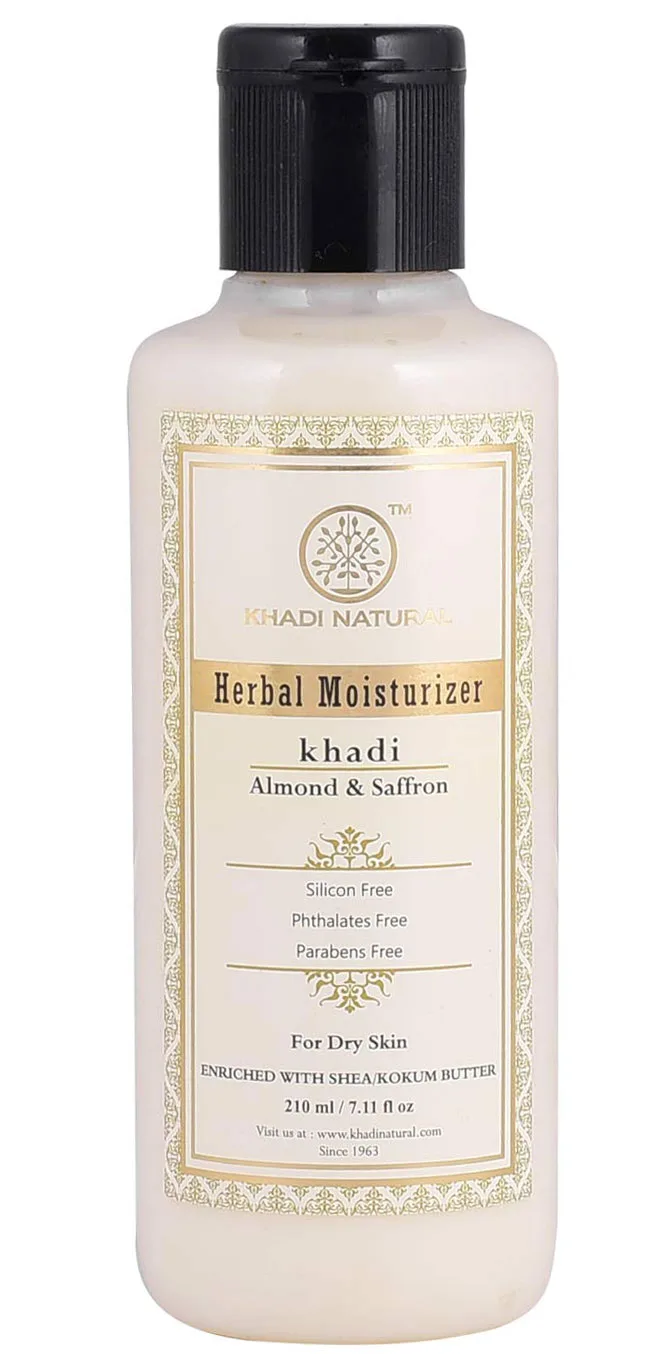 Лосьйон зволожуючий Мигдаль і Шафран 210 мл Khadi Natural Herbal Moisturizer Almond and Saffron