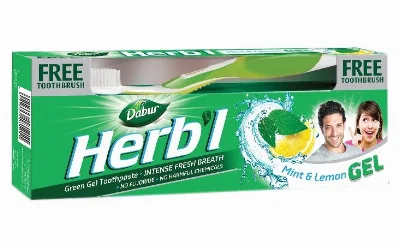 Зубная паста-гель Мята и Лимон 150 г + щетка Dabur Herb'l Mint and Lemon Green Gel Toothpaste