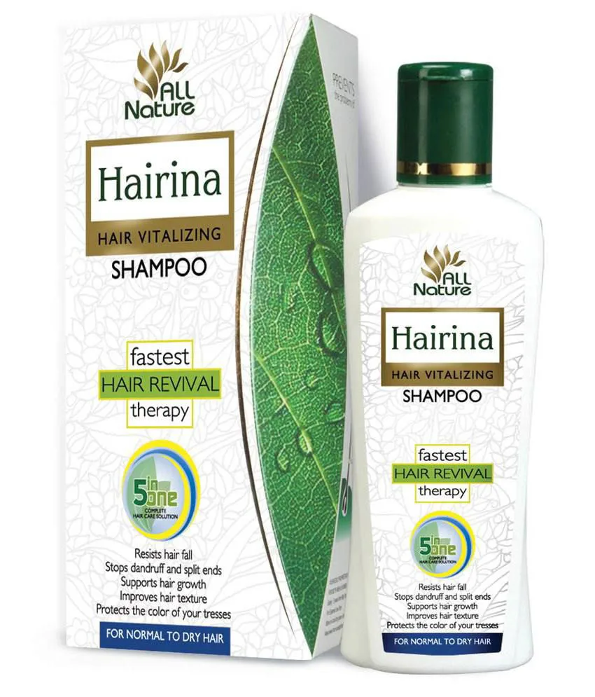 Шампунь лечебный Хайрина для нормальных и сухих волос 220 мл Ayusri Hairina Hair Vitalizing Shampoo for Normal to Dry Hair