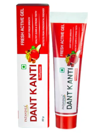 Зубна паста Дант Канті Фреш Актив Гель 80 г Patanjali Dant Kanti Fresh Active Gel