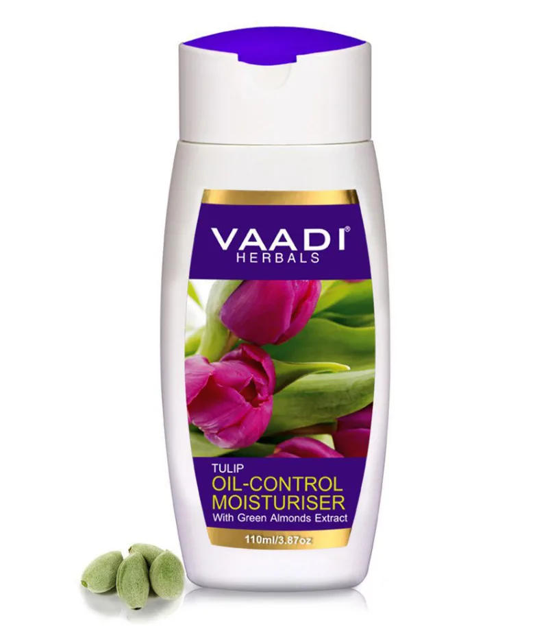 Лосьйон зволожуючий Тюльпан з екстрактом зеленого мигдалю 110 мл Vaadi Herbals Tulip Oil-Control Moisturizer with Green Almond Extracts