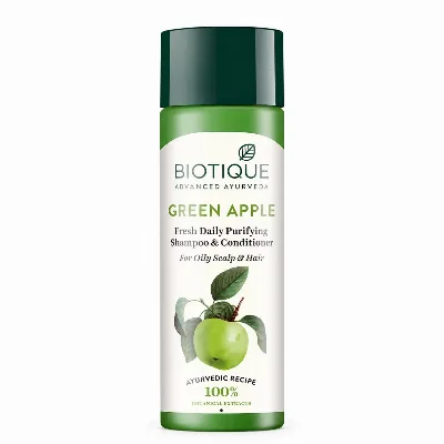 Шампунь-кондиціонер для жирного волосся Зелене яблуко 120 мл Biotique Green Apple Shampoo & Conditioner