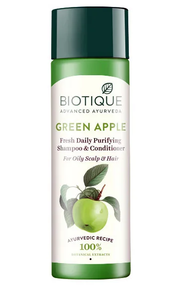 Шампунь-кондиціонер для жирного волосся Зелене яблуко 120 мл Biotique Green Apple Shampoo & Conditioner