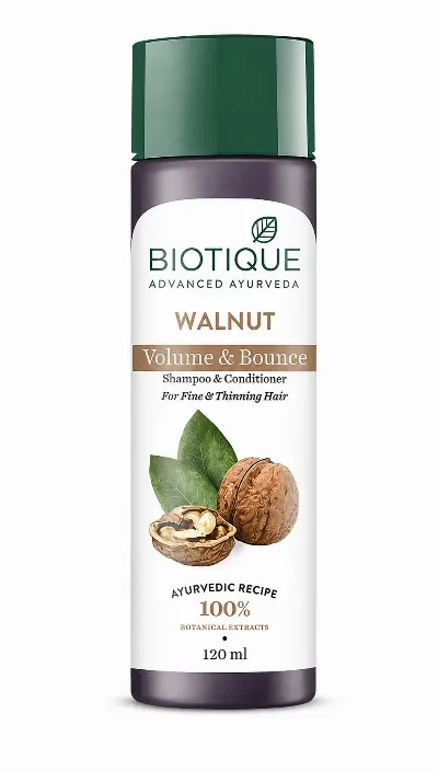 Шампунь для тонкого та ослабленого волосся Волоський горіх 120 мл Biotique Walnut Bark Volumizing Shampoo
