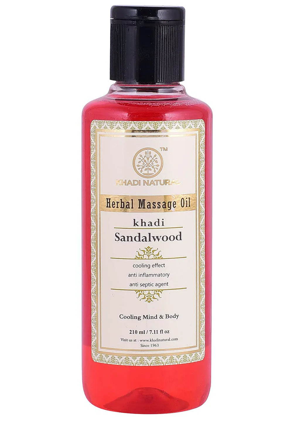 Масло масажне Сандал 210 мл Khadi Natural Sandalwood Herbal Massage Oil