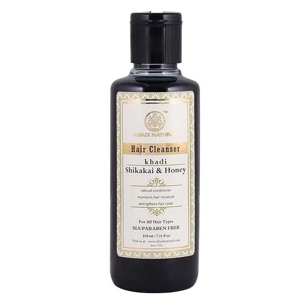 Шампунь бессульфатний Шикакай і Мед 210 мл Khadi Natural Shikakai & Honey Hair Cleanser SLS/Paraben Free