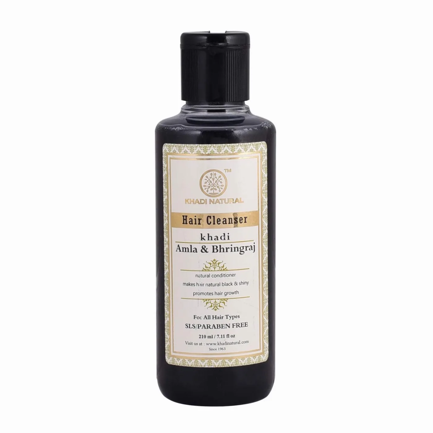 Шампунь бессульфатний Амла і Брінградж 210 мл Khadi Natural Amla and Bhringraj Hair Cleanser SLS/Paraben Free