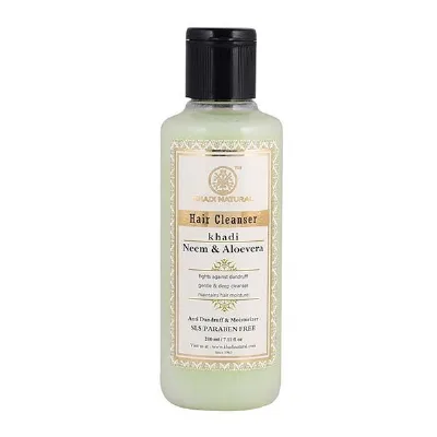 Шампунь бессульфатний Нім і Алое Вера 210 мл Khadi Natural Neem & Aloevera Hair Cleanser SLS/Paraben Free