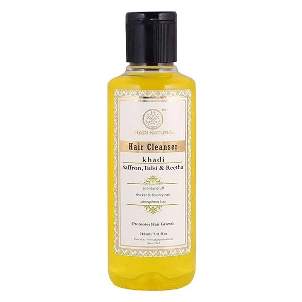 Шампунь Шафран Туласі та Рітха 210 мл Khadi Natural Saffron Tulsi & Reetha Hair Cleanser