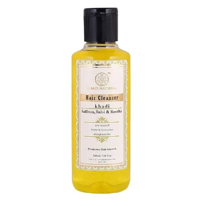 Шампунь Шафран Туласі та Рітха 210 мл Khadi Natural Saffron Tulsi & Reetha Hair Cleanser