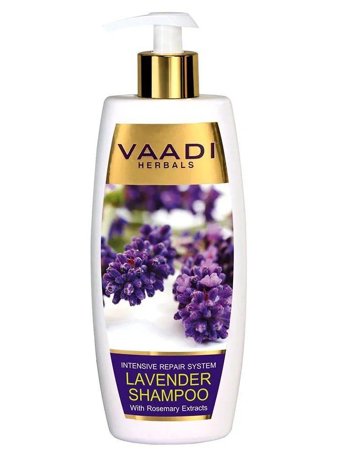 Шампунь відновлюючий Лаванда з екстрактом розмарину 350 мл Vaadi Lavender Shampoo with Rosemary Extract