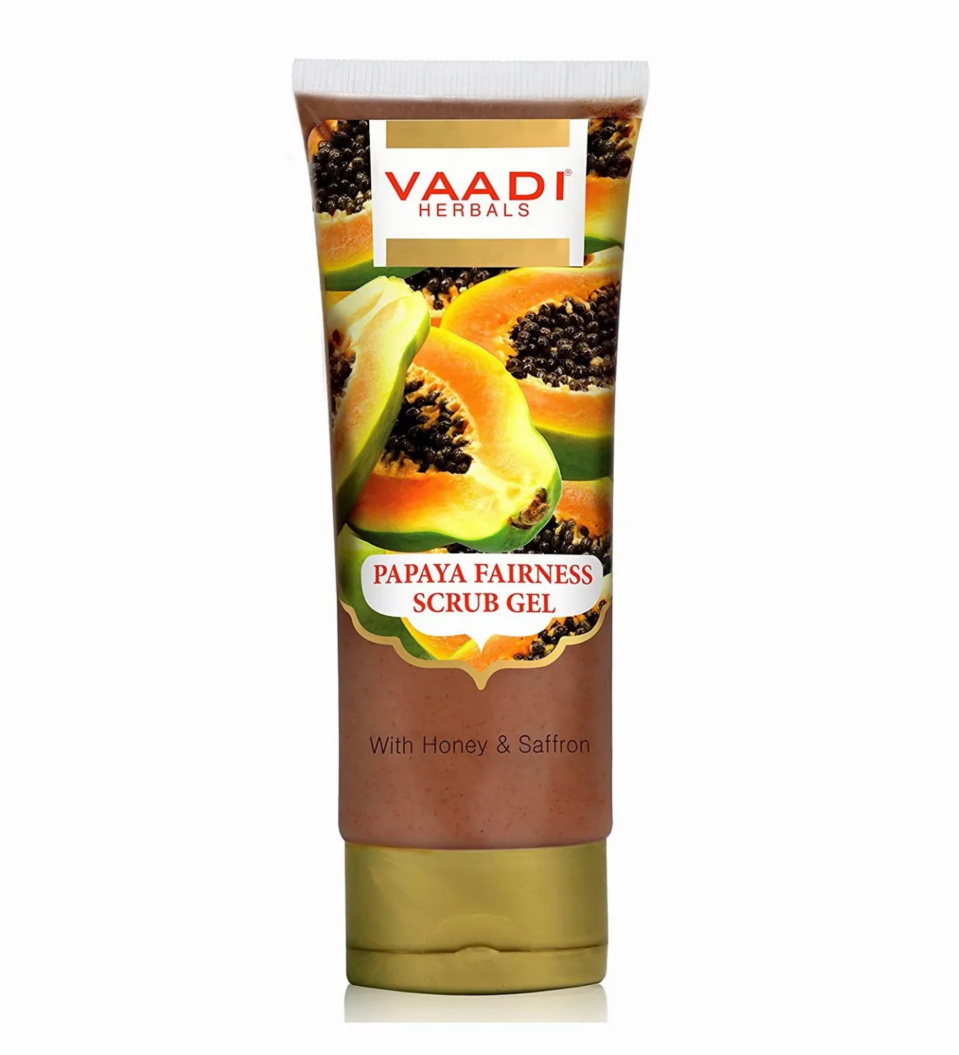 Гель-скраб очищаючий Папайя 110 г Vaadi Papaya Fairness Scrub Gel With Honey & Saffron