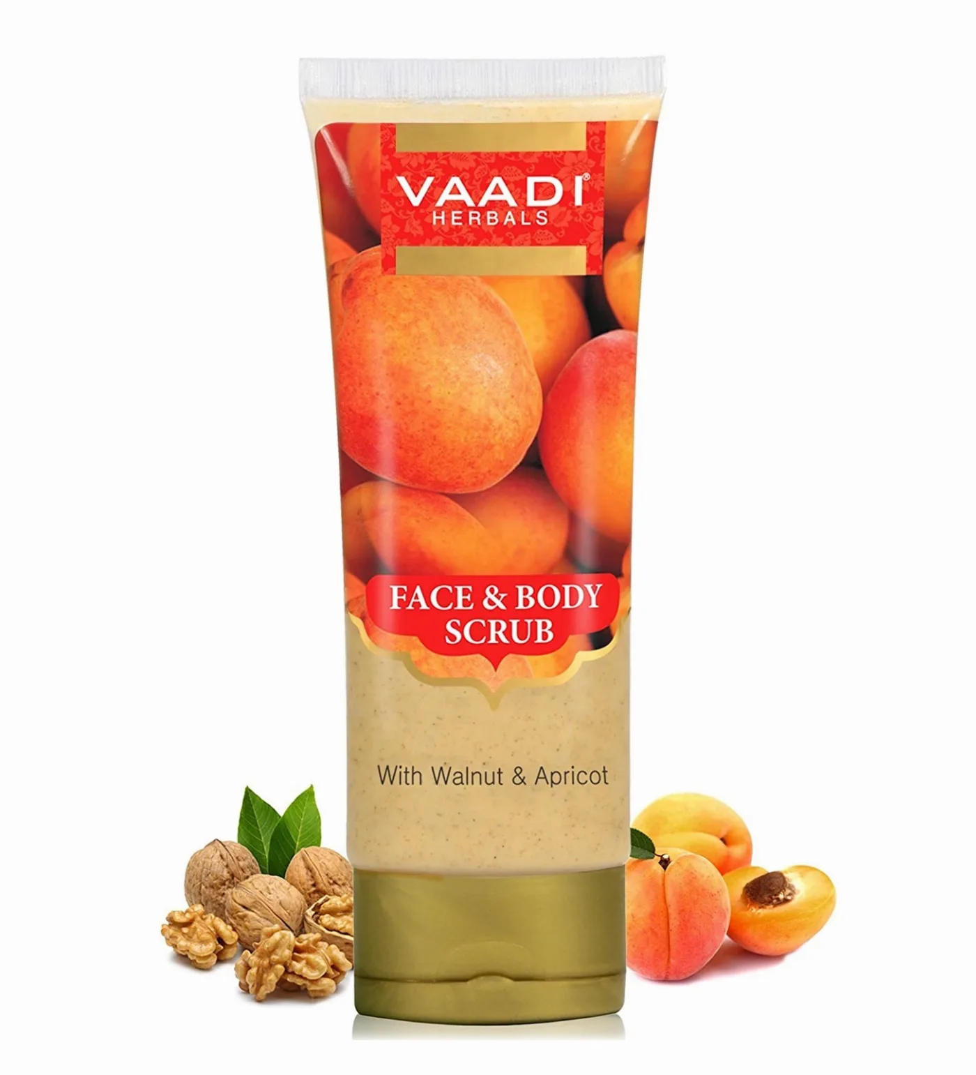 Скраб для тіла та обличчя Волоський горіх і Абрикос 110 г Vaadi Face & Body Scrub with Walnut & Apricot
