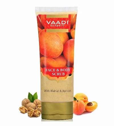 Скраб для тіла та обличчя Волоський горіх і Абрикос 110 г Vaadi Face & Body Scrub with Walnut & Apricot