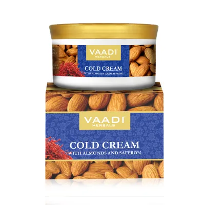 Крем зимовий з мигдальним маслом, алое вера і шафраном 150 г Vaadi Cold Cream with Almond Oil, Aloe Vera & Saffron