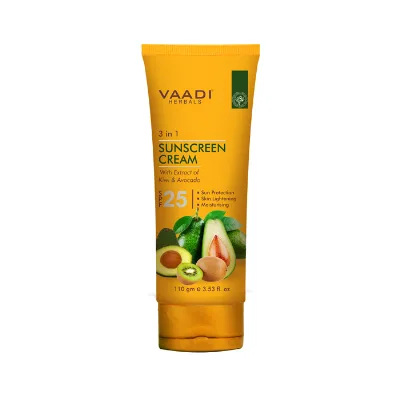 Крем для лица и тела солнцезащитный SPF 25 с киви и авокадо 110 г Vaadi Sunscreen Cream SPF-25 with Extracts of Kiwi & Avocado