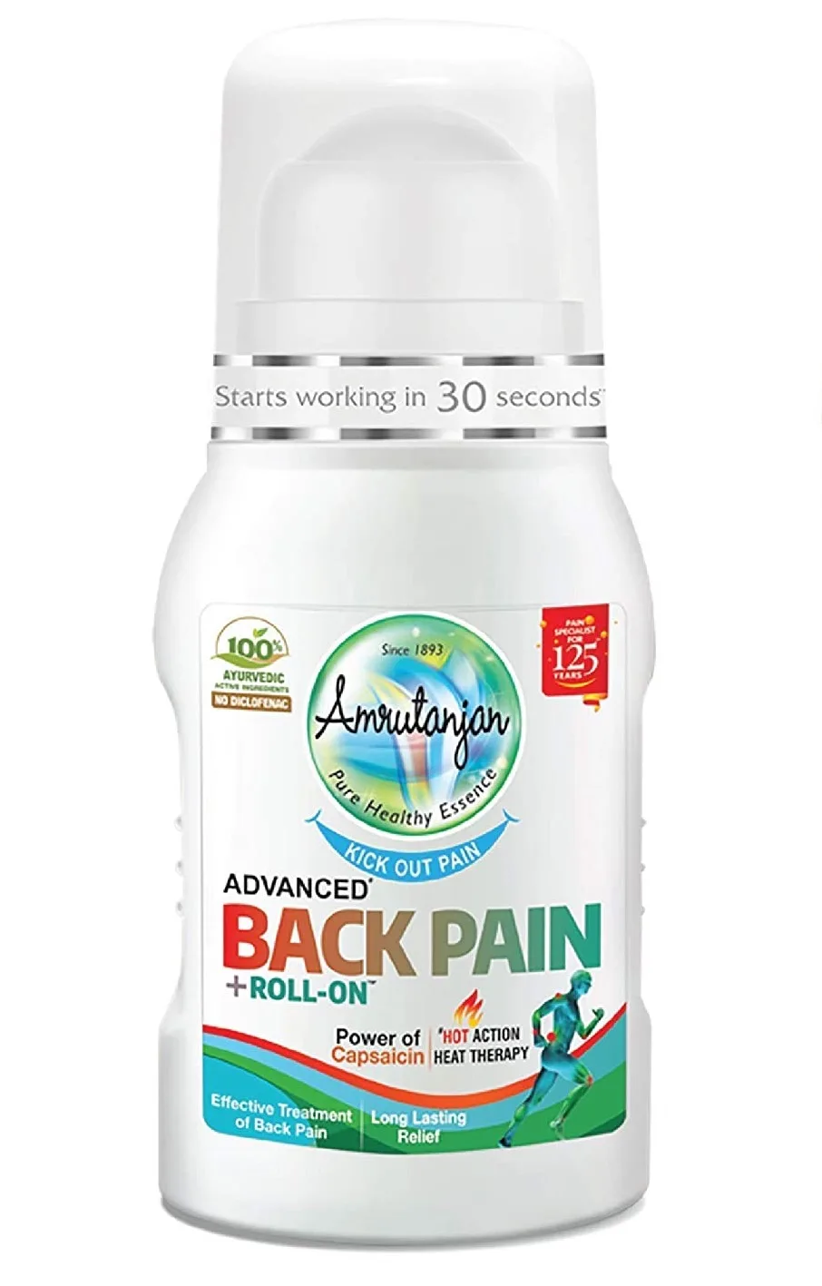 Бальзам для спини та суглобів 50 мл Amrutanjan Back Pain Rool-On 50 ml