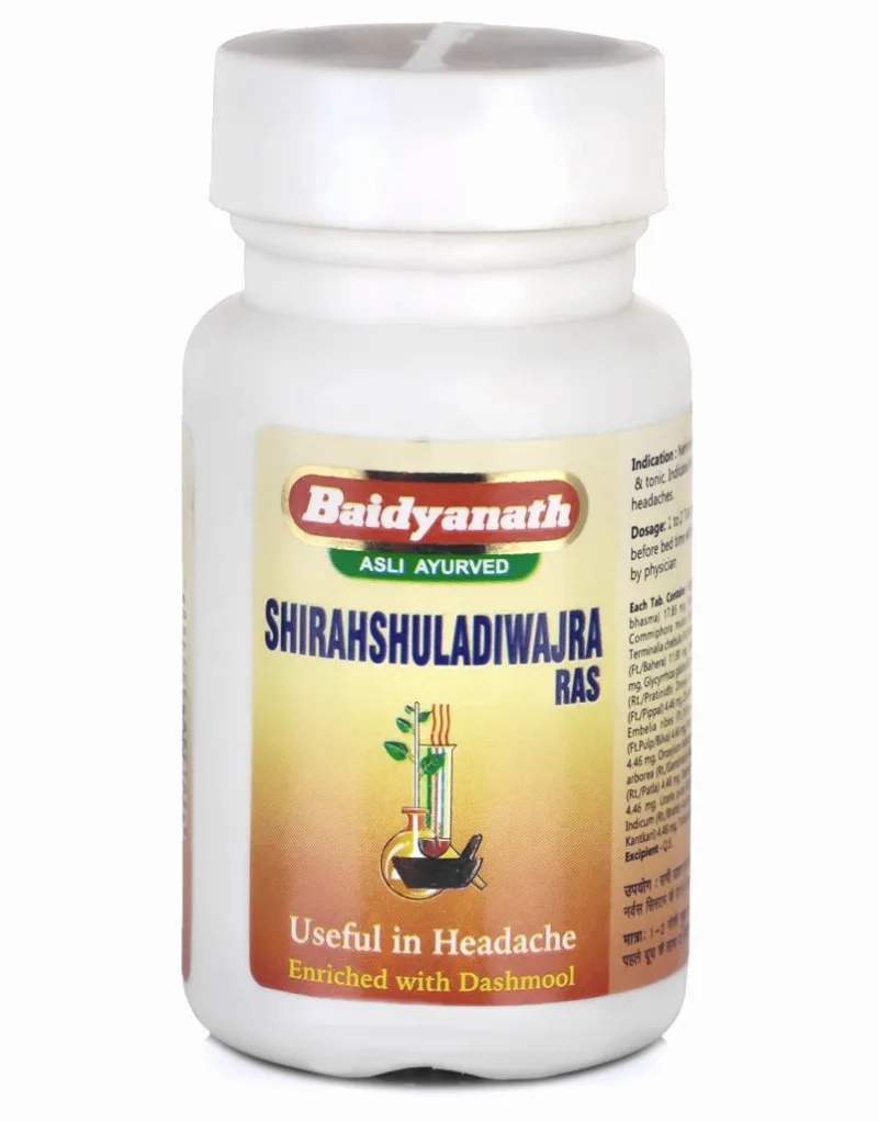 Ширашуладіваджра Рас 40 табл Baidyanath Shirahshuladiwajra Ras 40 tab