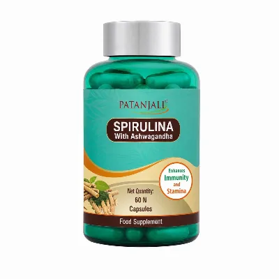 Спіруліна з Ашвагандхою 60 капс Patanjali Spirulina with Ashvagandha 60 caps