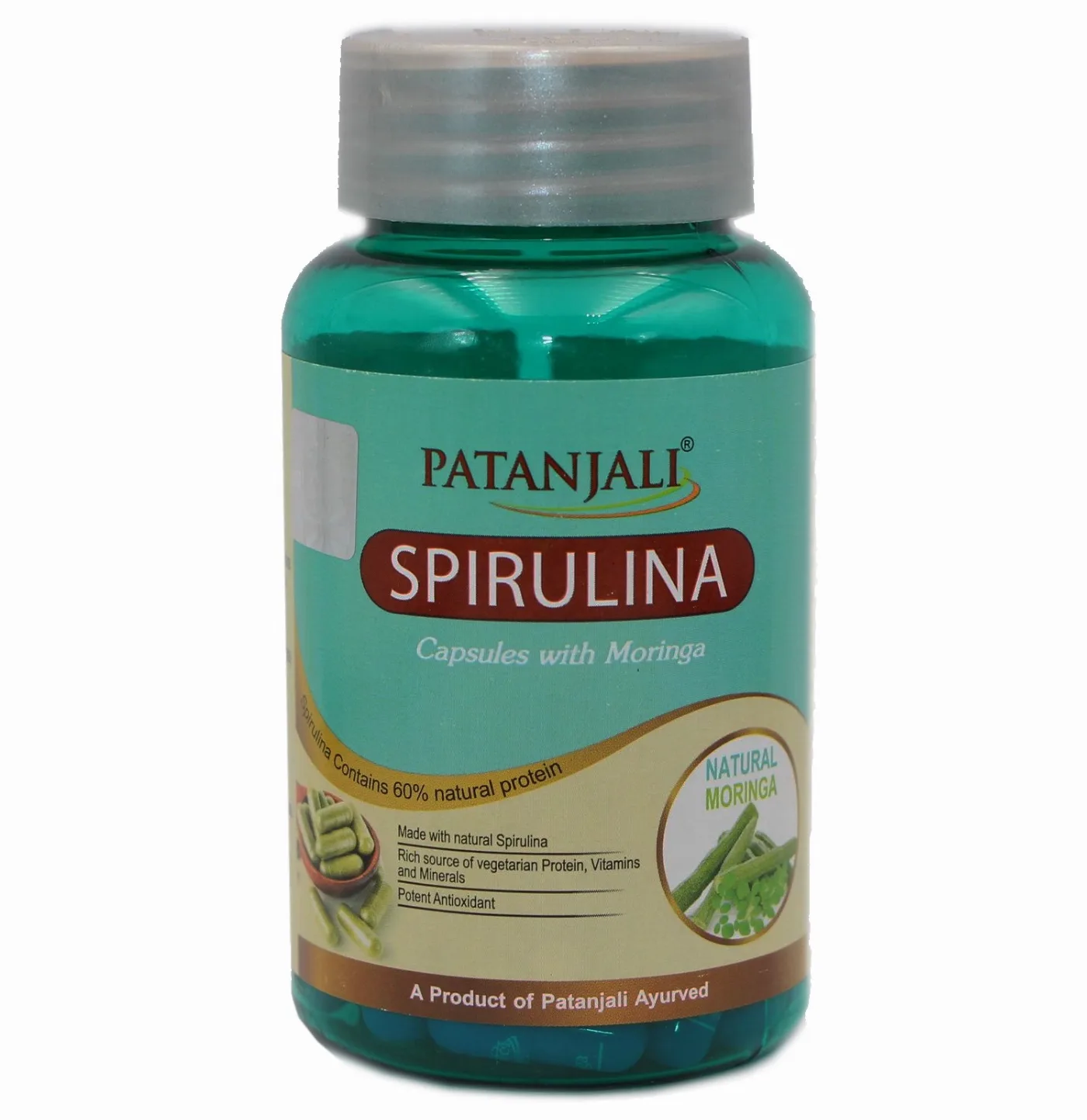 Спіруліна з Морінгою 60 капс Patanjali Spirulina with Moringa 60 cap