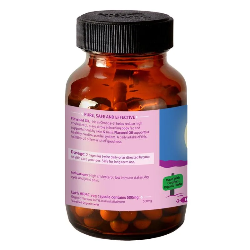 Лляна олія Омега-3 60 капс Organic India Flaxseed Oil Omega-3  60 сaps