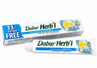 Зубна відбілююча паста 80 г Dabur Herb'l Salt & Lemon Toothpaste 80 g