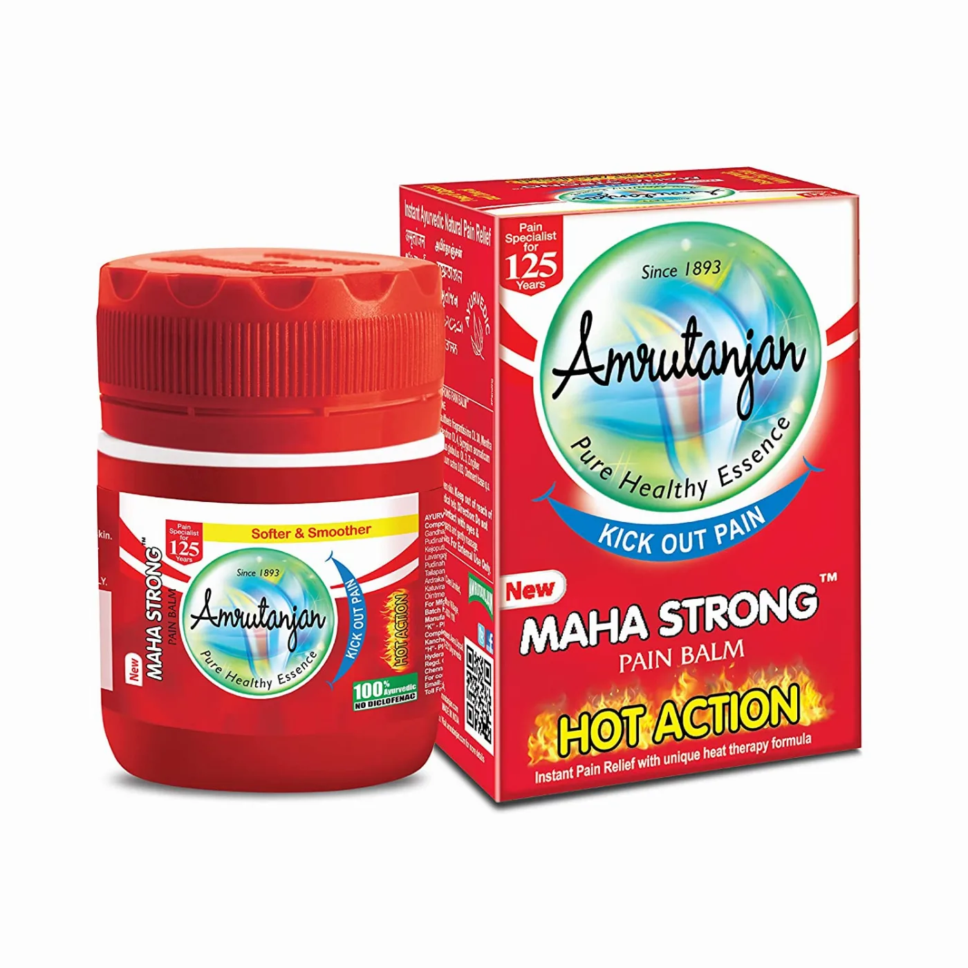 Бальзам знеболюючий сильнодіючий 8 мл Amrutanjan Maha Strong Pain Balm 8 ml