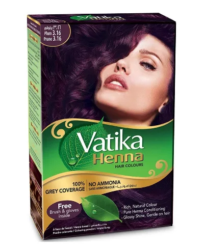 Фарба для волосся на основі хни (Сливовий 3.16) 60 г Dabur Vatika Henna Hair Colours Plum